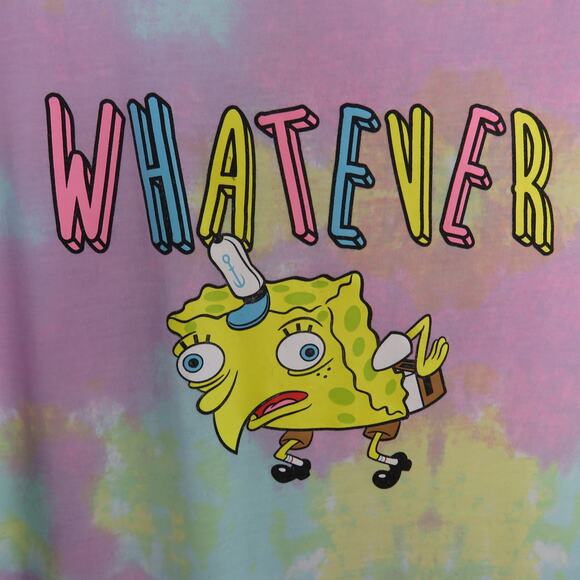 Spongebob Pastel Tie Dye Graphic T-Shirt Baby Tee - Picture 4 of 5